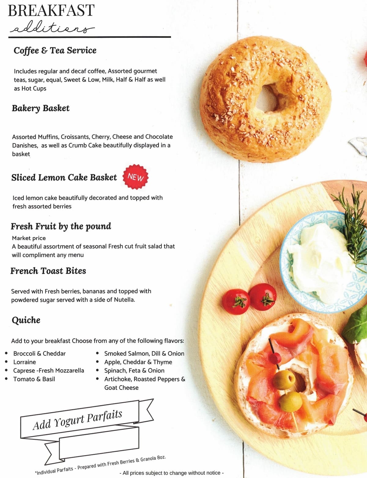 Catering Menu - Breakfast Additions