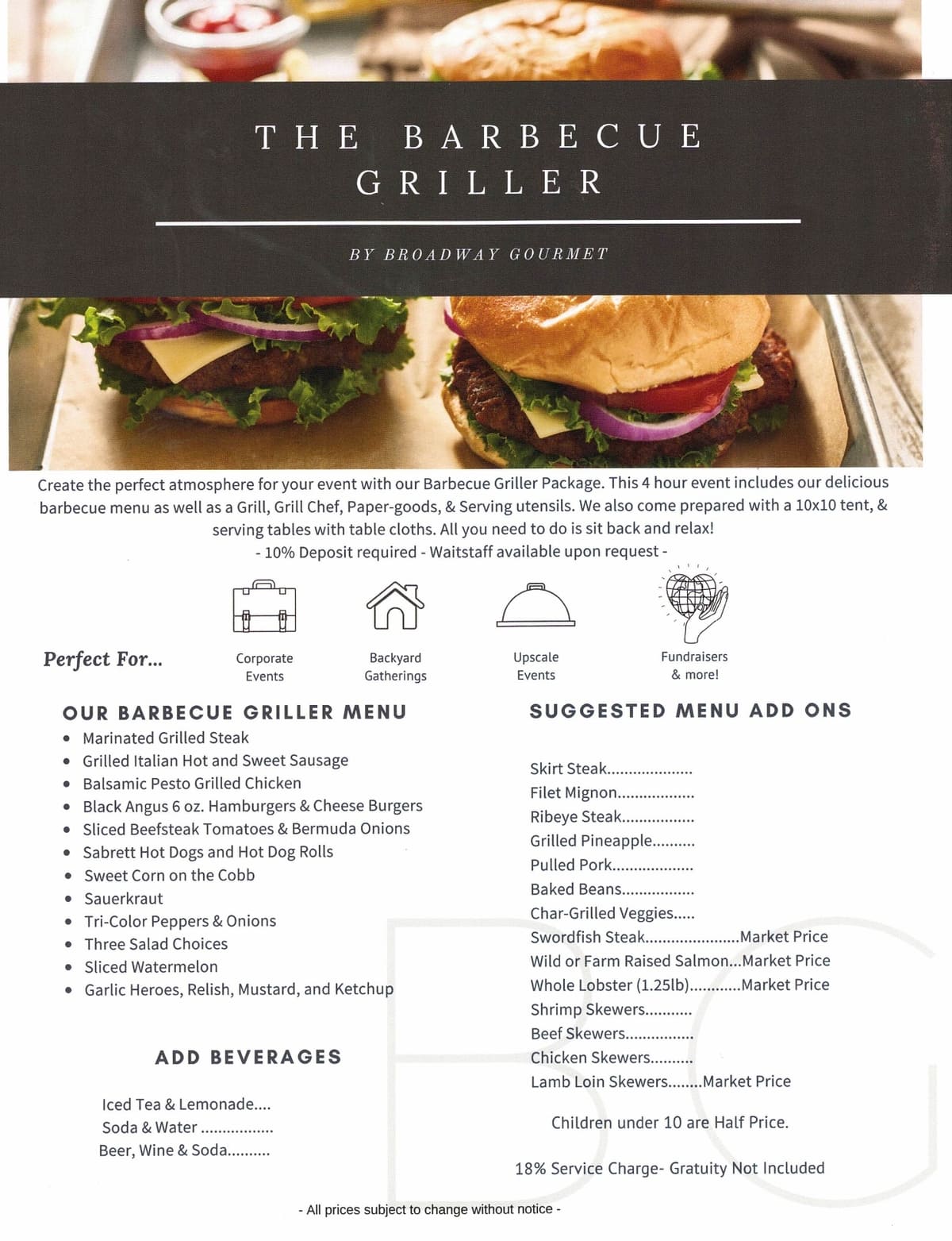 Catering Menu - The Barbecue Griller