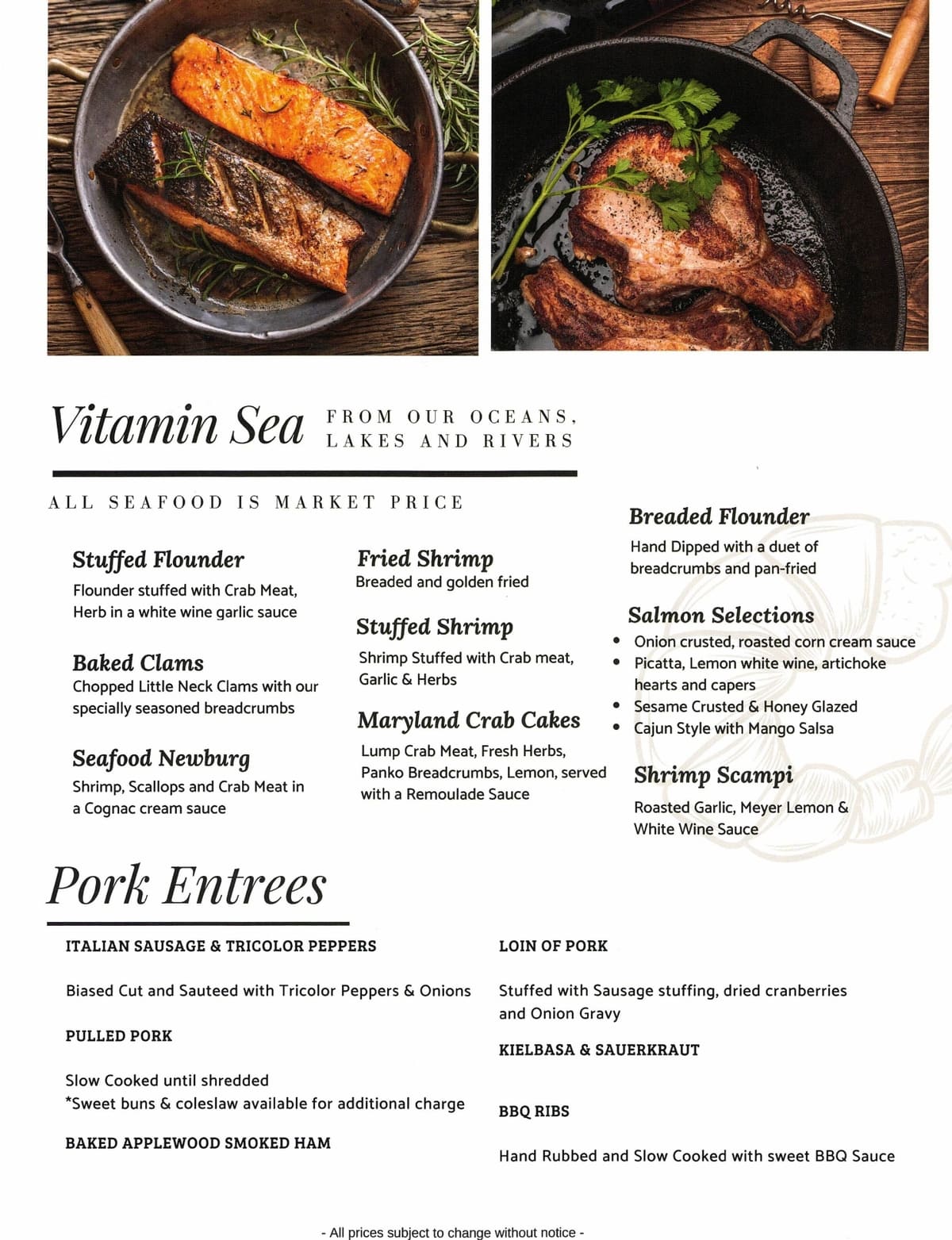 Catering Menu - Vitamin Sea